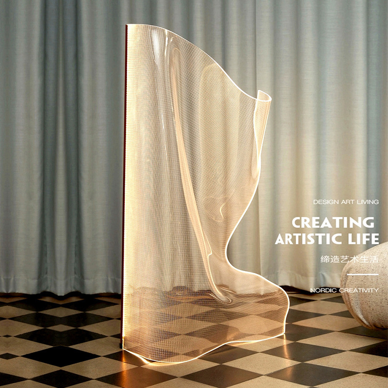 Minimalist designer floor lamp living room bedroom artistic personality acrylic streamer lamp room bedside atmosphere table lamp