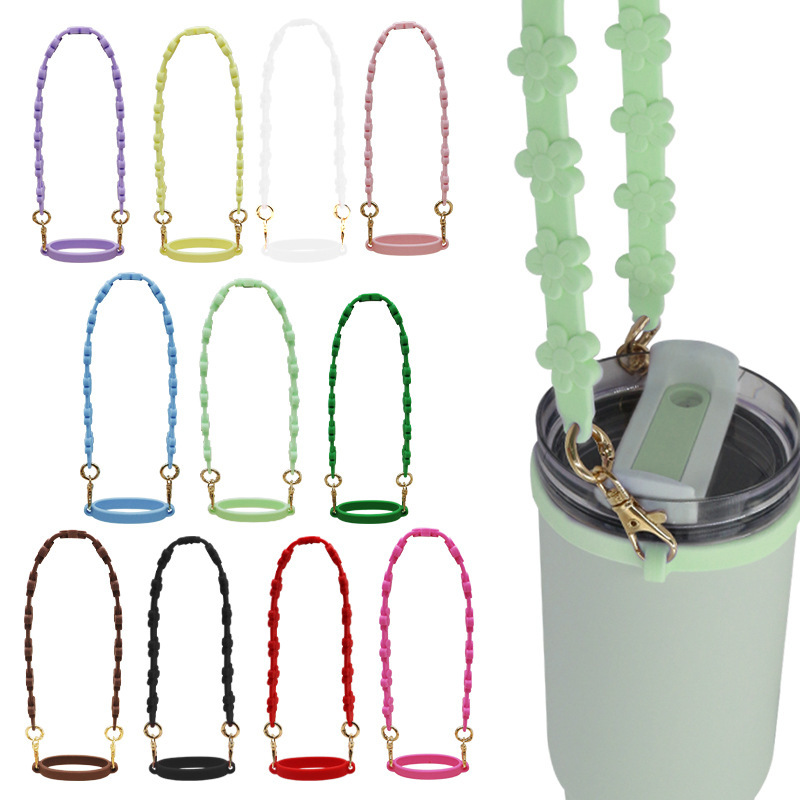 Cross-Border Hot-Selling Silicone Cup Ring Stanley Water Cup Chrysanthemum Lanyard Outdoor Portable Cup Hand Rope Wholesale
