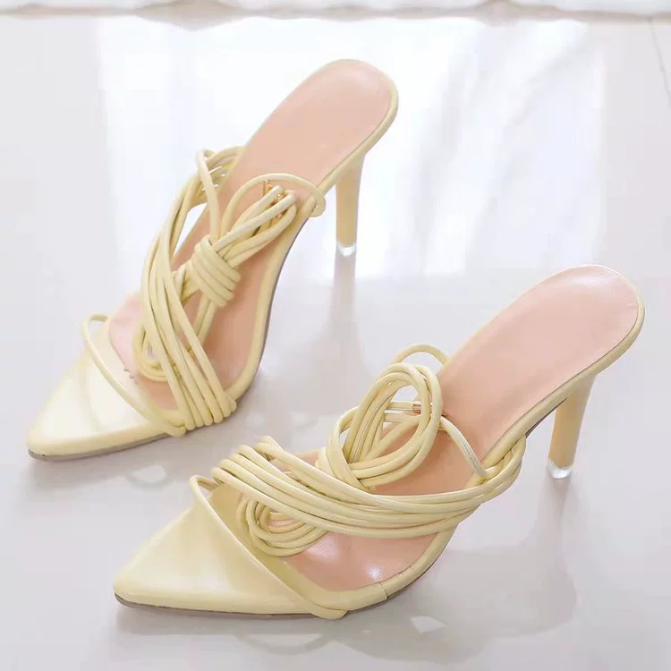 [(Cross-border trading), ankle bracelet, belt, sandals, footwear pointy toe high heels, 2022, European style, plus size]
