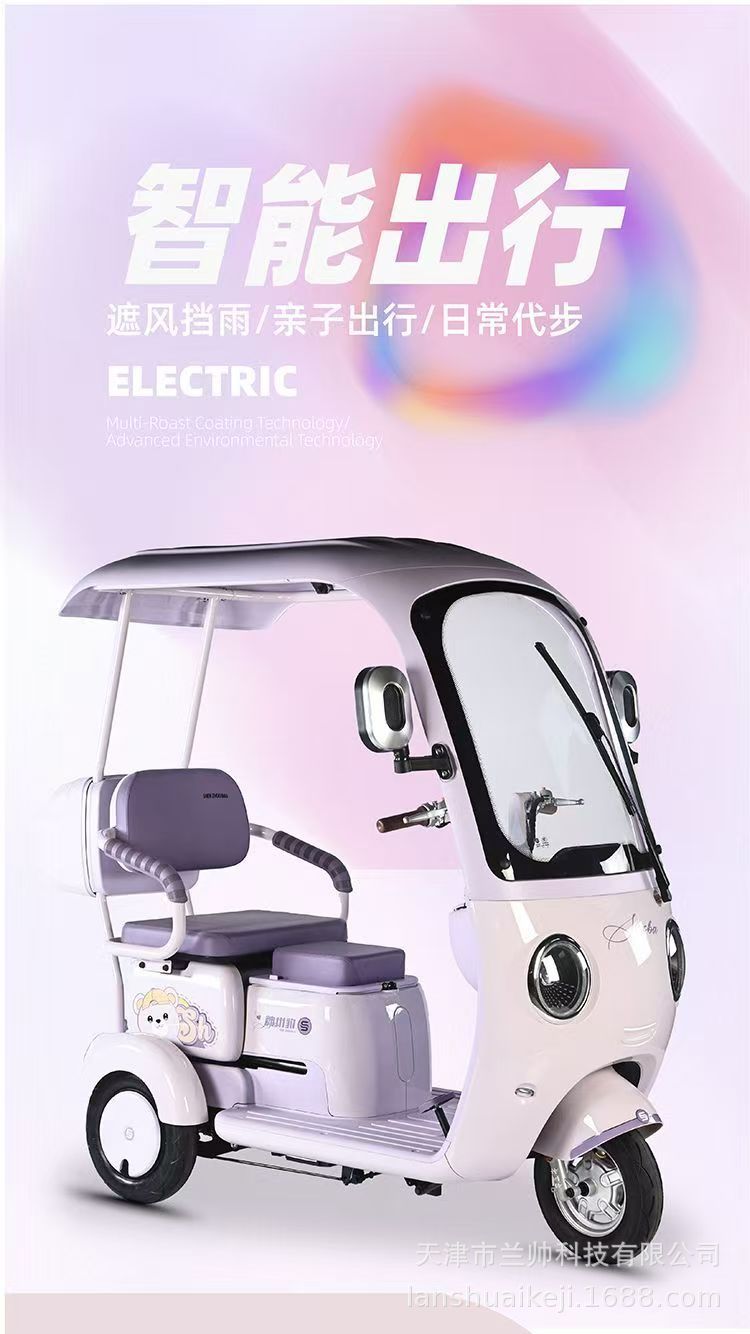 New National Standard Electric Tricycle with Canopy