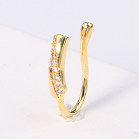 Fashionable nose piercing, diamond stone inlay, nose clip, European style