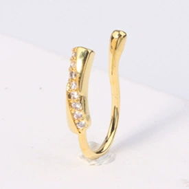 Fashionable nose piercing, diamond stone inlay, nose clip, European style