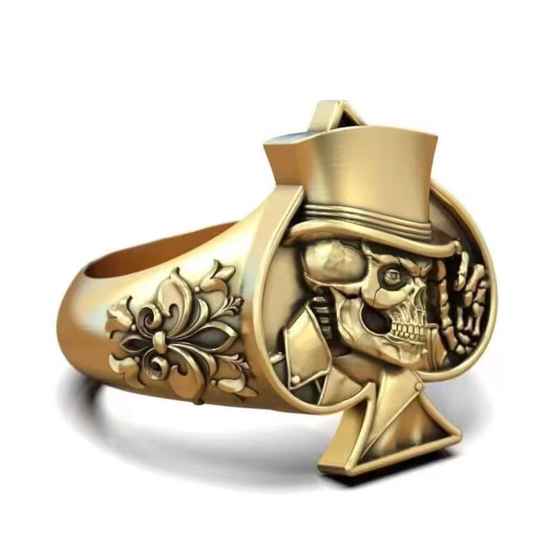 Holiday, Daily Occasion Gothic Hip-Hop Retro Skull Zinc Alloy Plating Halloween Men's Rings