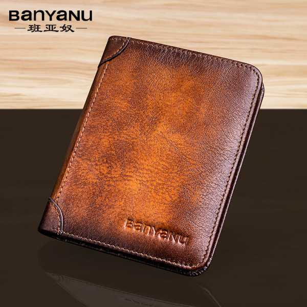 ultra thin leather short wallet