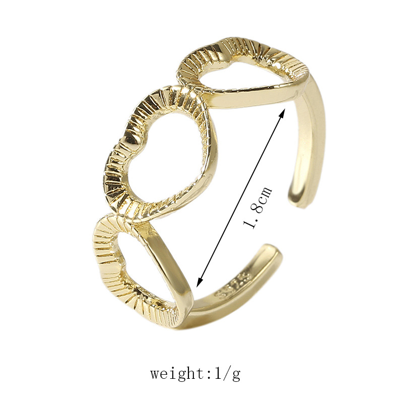 Korean Simple Real Gold Plating Heart Ring Creative Exquisite Ring Jewelry display picture 1