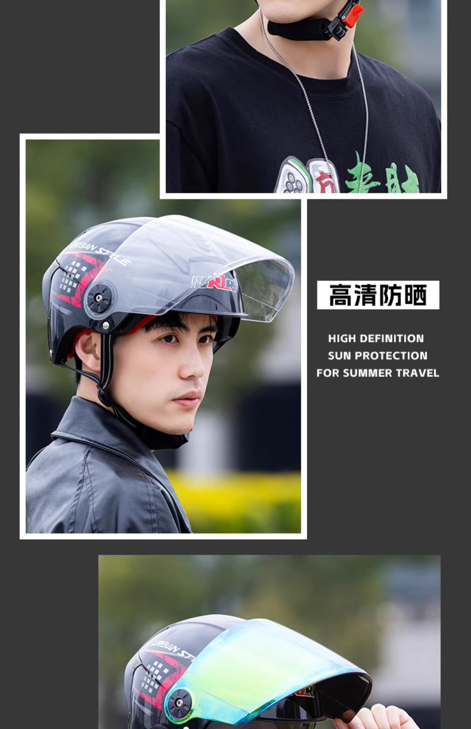 3C Certified Electric Motorcycle Helmet for Men and Women, Summer
