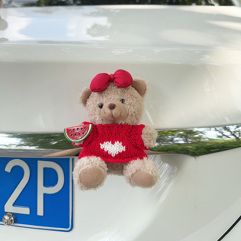 Colgante de cola de automóvil lindo peluche oso muñeca muñeca baúl de automóvil decoración de decoración de motocicleta eléctrica