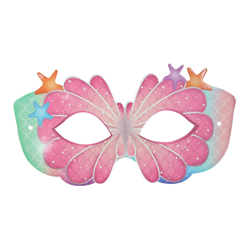 Tarjetas de papel DIY sirena carnaval nueva máscara para niños pintados máscara de mitad de cara fiesta espectáculo máscara de ojos al por mayor