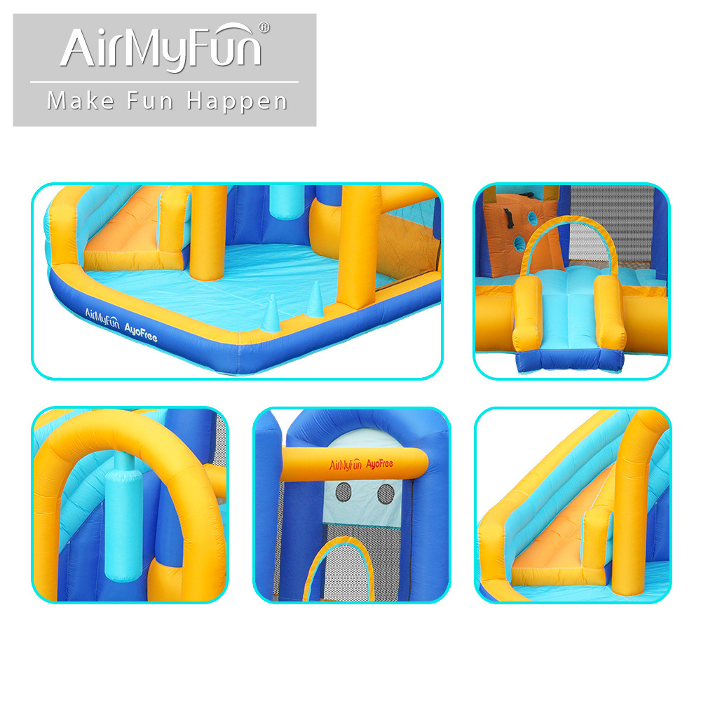 AMF | Nuevo castillo inflable para niños al aire libre piscina de olas pequeño castillo inflable inflable hogar cama de salto inflable