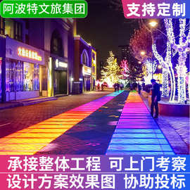户外裸眼3d投影灯仪公园文旅景区引流走廊地面互动图案夜景激光灯