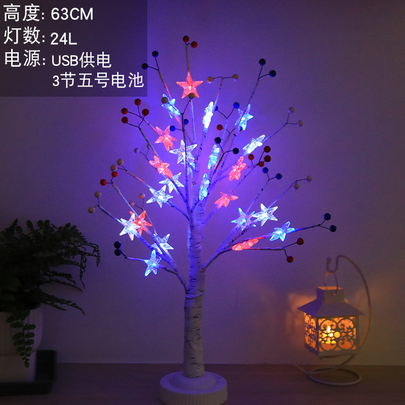 빨간색, 흰색, 파란색 스티로폼 베리 오각별 2호