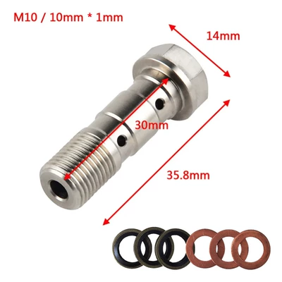 Stainless Steel M10X1.0/1.25Mm Brake Pipe Joint Adapter Motorcycle Brake Cylinder Single Elbow Bolt (Soyutma sisteminin digər hissələri) - long-m10-m1010mm