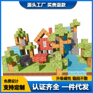 My Magnetic Block Building Blocks Children's World Building Construction Decompression Cube Magnetic Toy suit Building Blocks