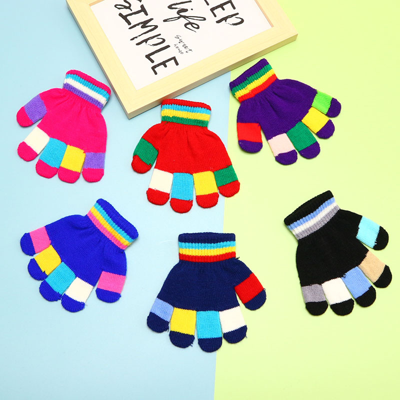 Winter children's travel keep warm knitted gloves for early age for…