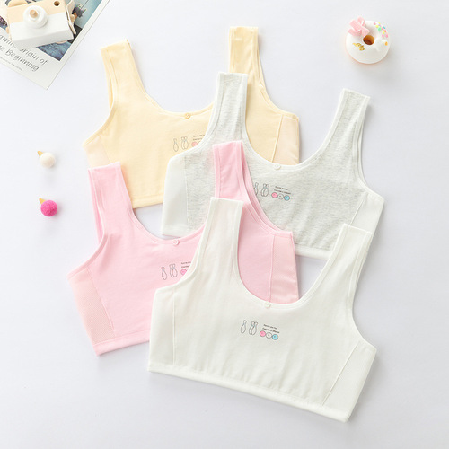 Developmental girls underwear vest junior high school students 12-14-16 years old girls and boys pure cotton bra
