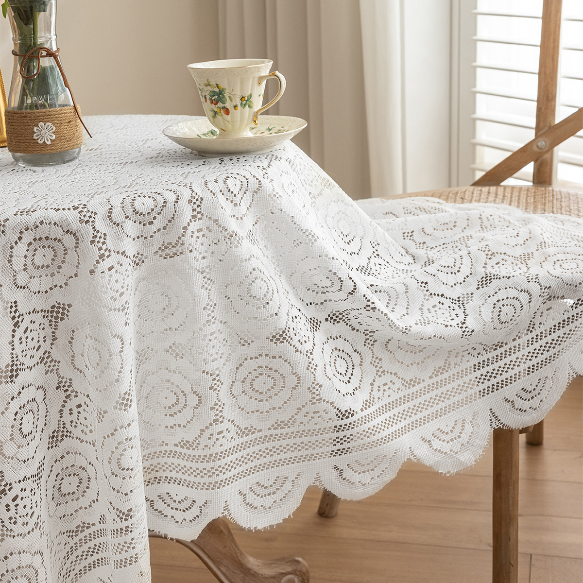 Amazonas transfronterizas tejer tela de mesa de encaje red ins hueco estilo americano idílico decoración de mesa de mesa cubierta tela de mesa