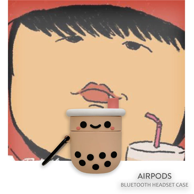 Заводская прямую поставка применима к защитной крышке AirPods1/2 молочный чай жемчужная защитная крышка AirPods PRO3 поколения PVC защитная крышка