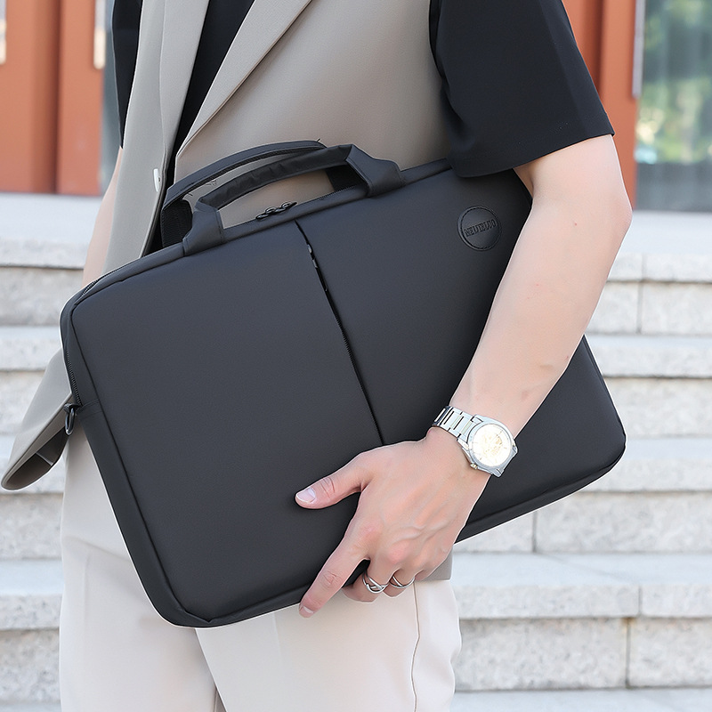 Cross-Border Popular Business Computer Bag, Portable Document Bag, Zippered Office Bag, Large Capacity, Multi-Layer, Thickened Bag Wholesale