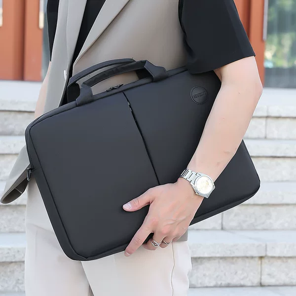 Cross-Border Popular Business Computer Bag, Portable Document Bag, Zippered Office Bag, Large Capacity, Multi-Layer, Thickened Bag Wholesale