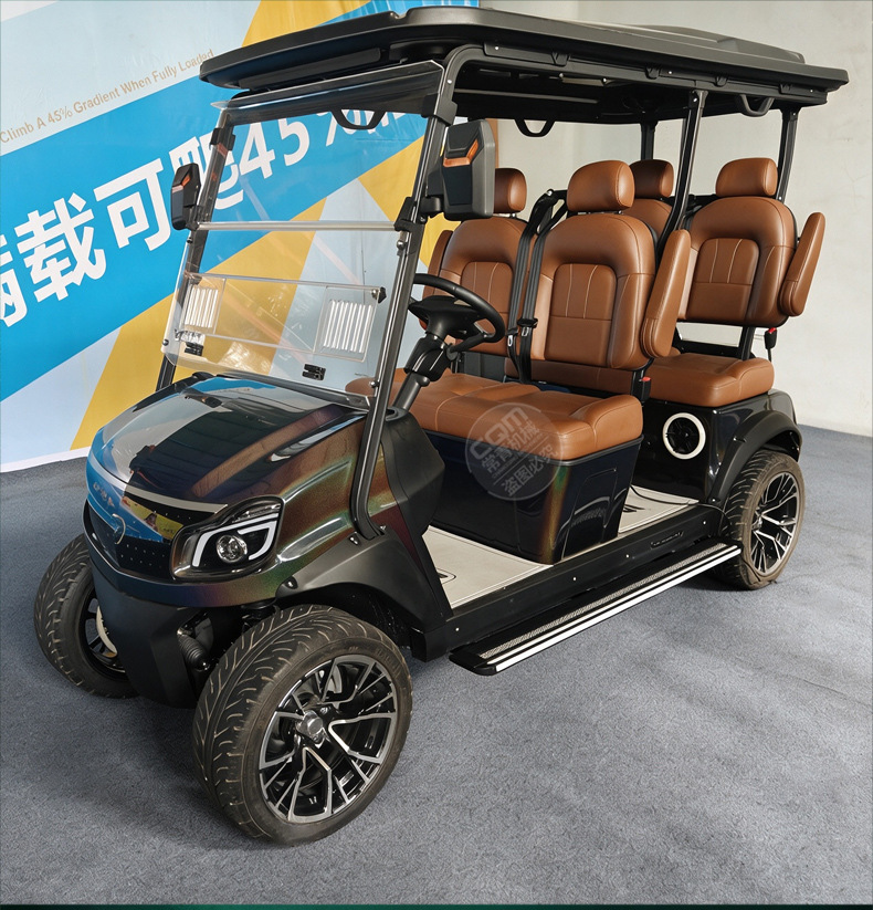 Electric golf cart, tourist attraction sightseeing vehicle, real estate property hotel reception shuttle vehicle, electric sightseeing vehicle
