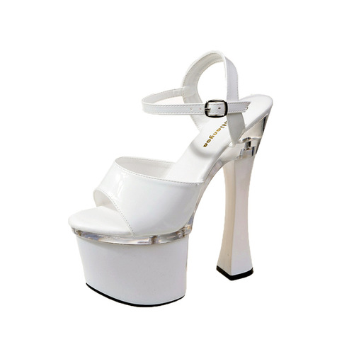 Daily Low-top Rubber Shoes, Chunky Heel , Pointed Toe, Solid Black and White Striped Fashion Sandals and Pumps for Women