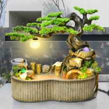 假山流水摆件喷泉家居庭院花园布置办公室店铺开业招财装饰品景观