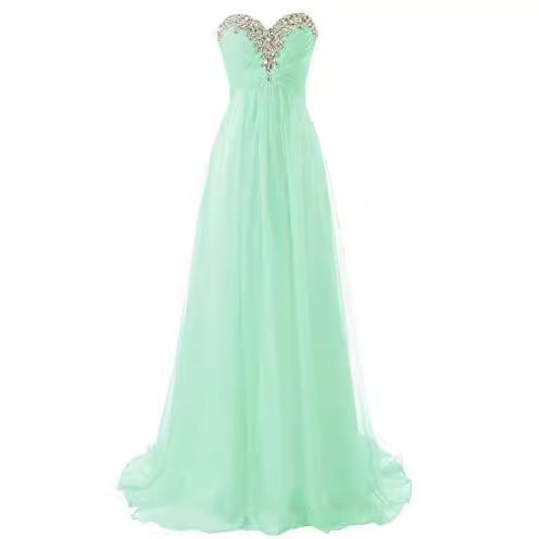 2025 New Style Strapless Foreign Trade Sexy Slim-Fitting Evening Dress Wedding Bridesmaid Dress Amazon Fashion