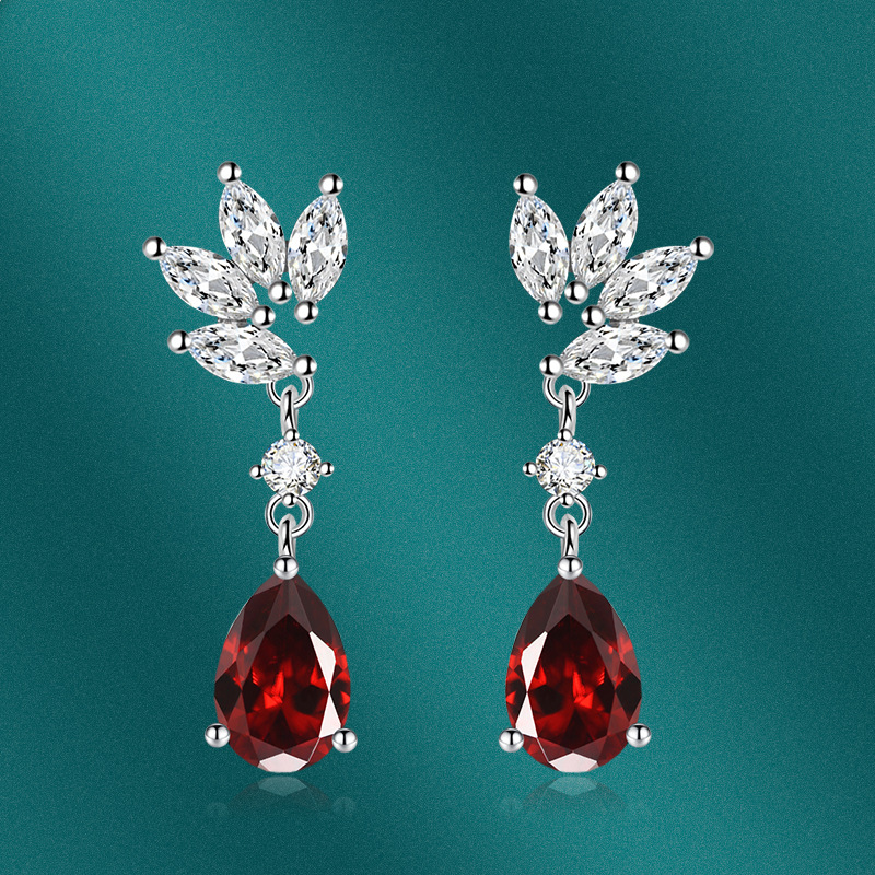 Fashion Water Droplets Copper Inlay Zircon Drop Earrings 1 Pair display picture 5