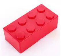 Red, rectangular