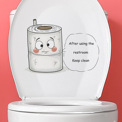 Foreign Trade Cute Toilet Paper English Slogan Bedroom Toilet Seat Cover Home Decor Wall Sticker Self-Adhesive Wholesale Cross-Border
