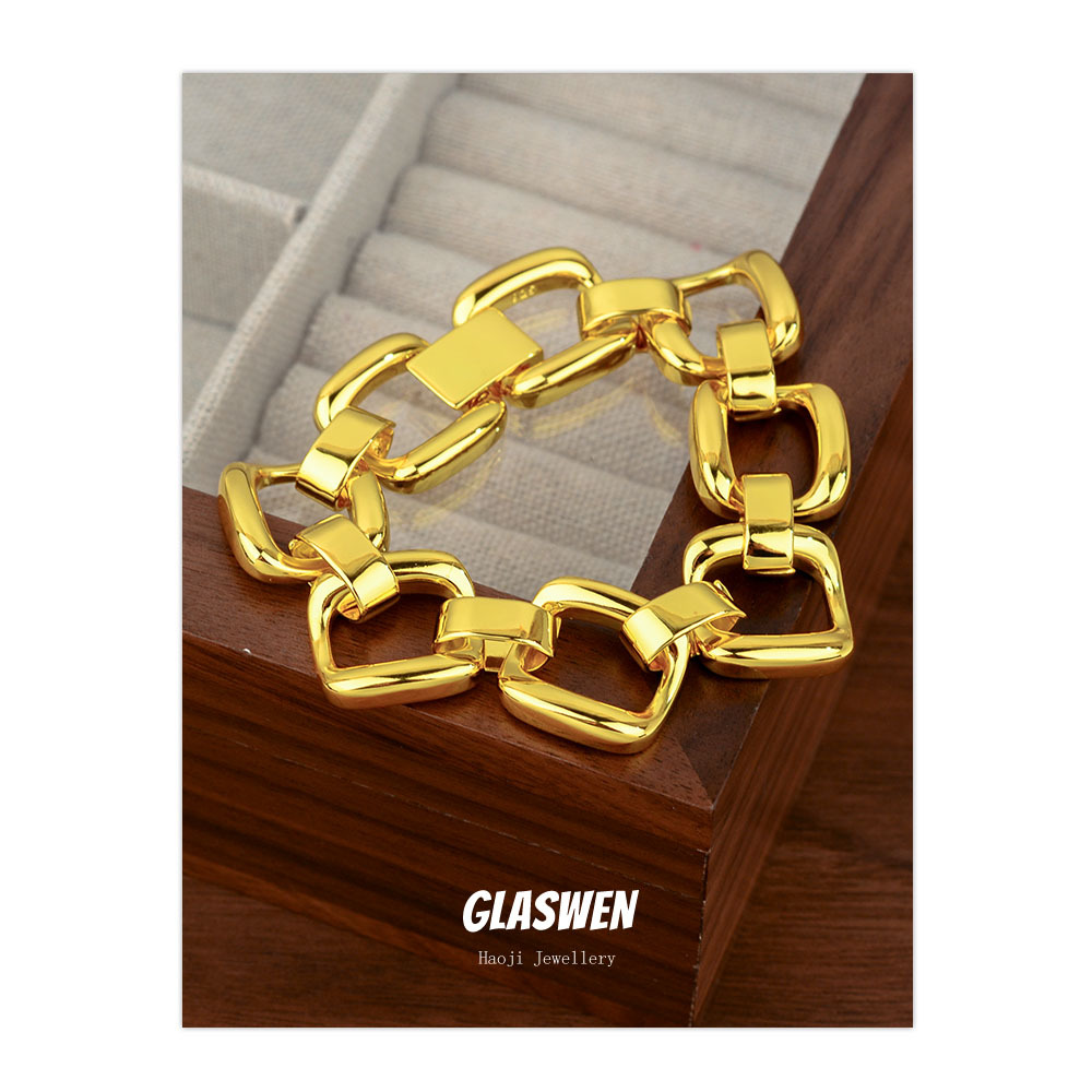 韩国东大门重工粗款链条高级感手链女时尚百搭猪鼻手饰夸张饰品