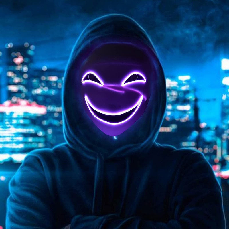 Led luminoso bala oscura sonrisa Leech Ziying máscara cara llena muecas payaso negro Pacto