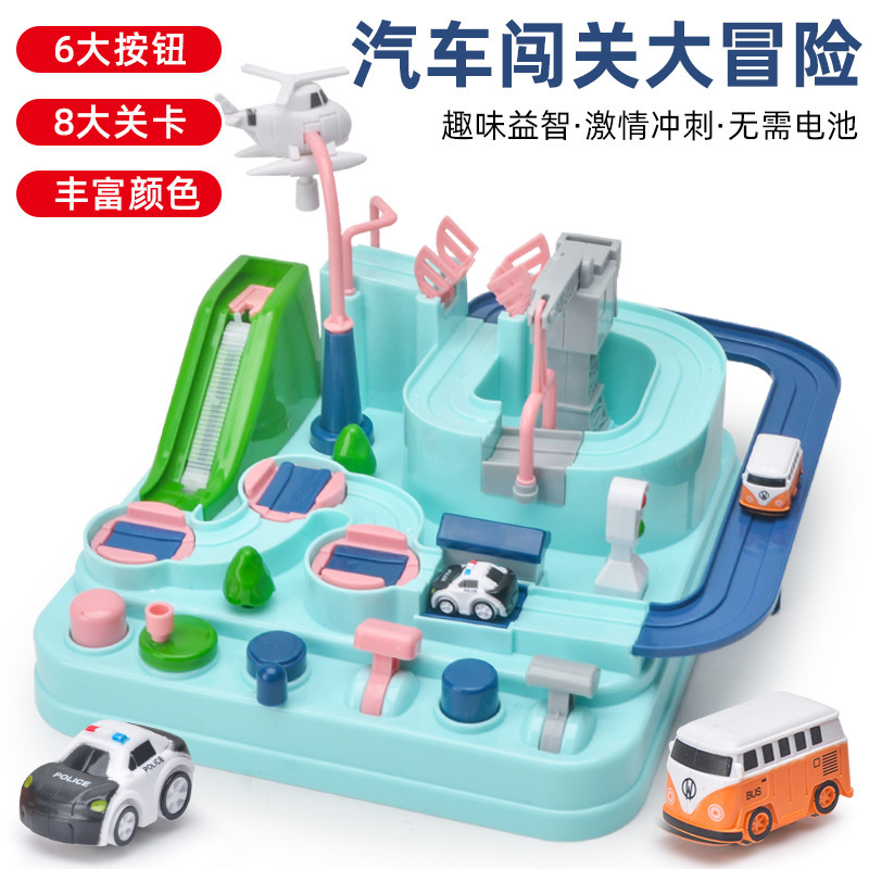 Tiktok Red niños Boy pista entrada coche aventura estacionamiento tren juguete puesto de supermercado regalo