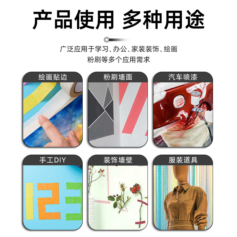 Cinta amarilla y cinta de papel pegamento de aceite pintura del coche decoración suministro directo de fábrica cinta resistente a altas temperaturas