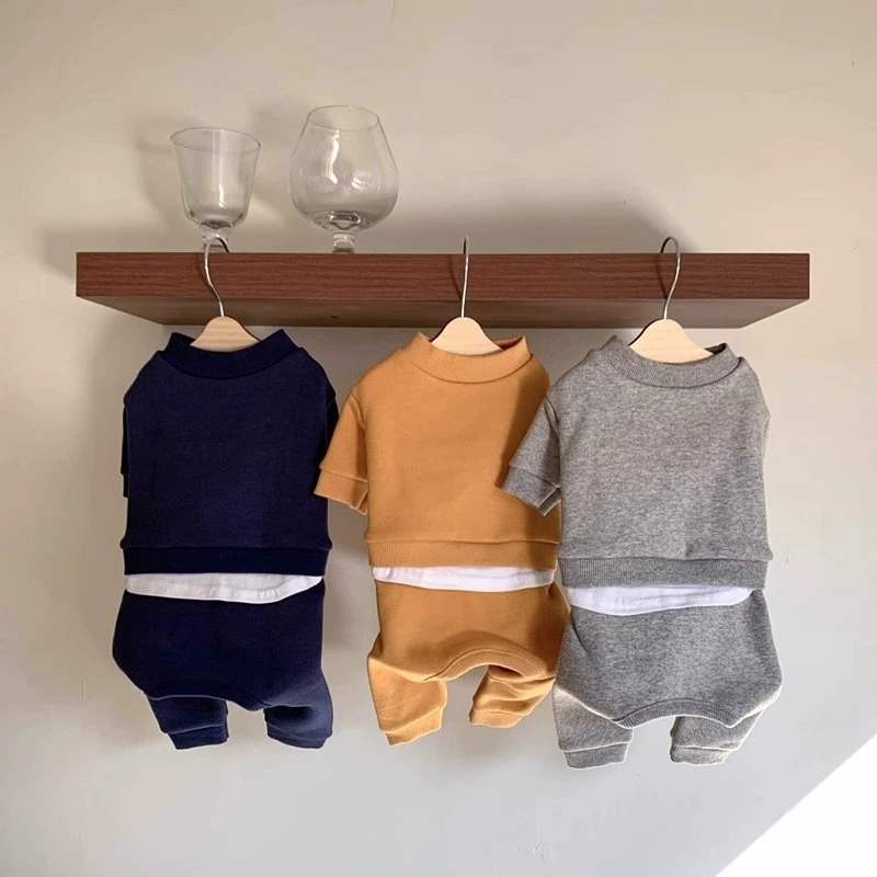 Одежда для щенков осенью повседневная дикая простая четвероногая одежда зимой теплая маленькая одежда для щенков Тедди