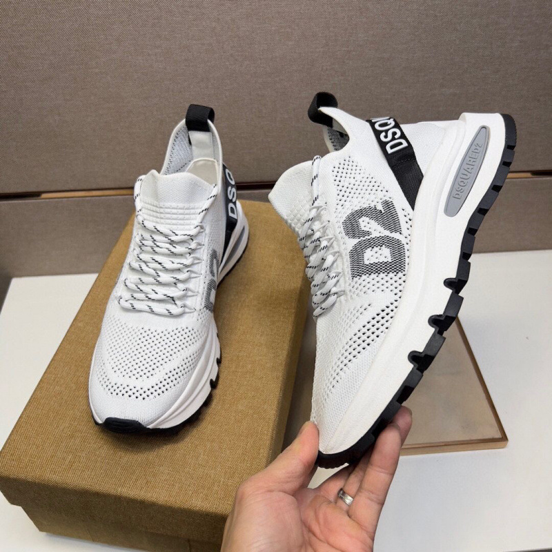 2024 New Spring & Fall Men's Breathable Mesh Shoes Fly Woven Casual Versatile Sports Board American Shoes Fashion Genuine