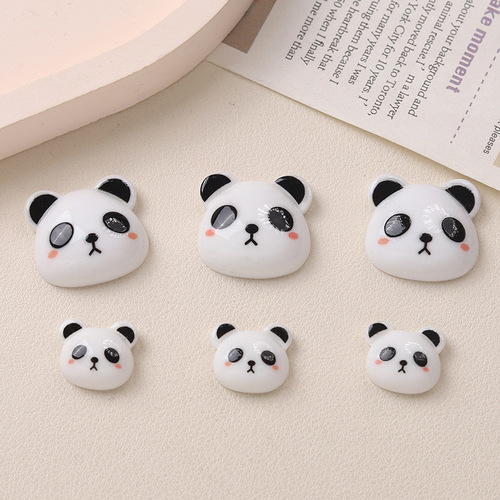 Cartoon diy resin accessories panda head cream glue handmade hairpin phone case shoe buckle accessories batch