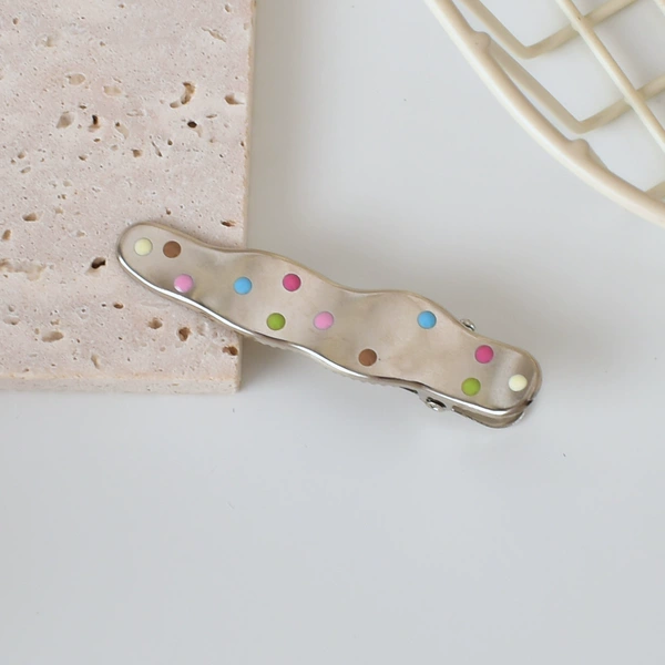 5# colorful dot slender waves-solid-6.2cm