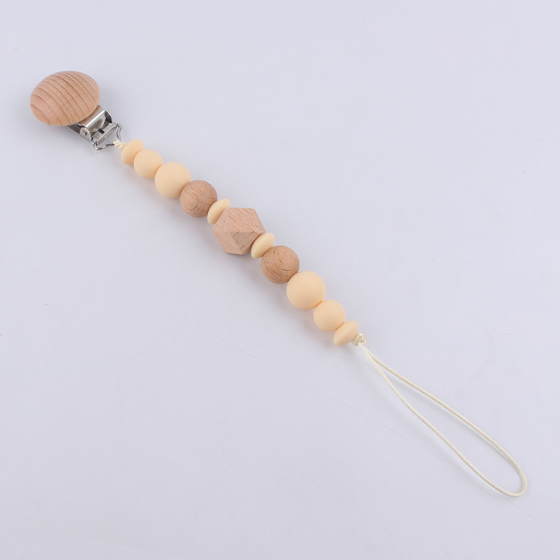 Nuevos suministros para bebés intervalo octogonal perlas Cadena de pezón calmante bebé mordedura molar Cadena de pezón cadena anti-caída