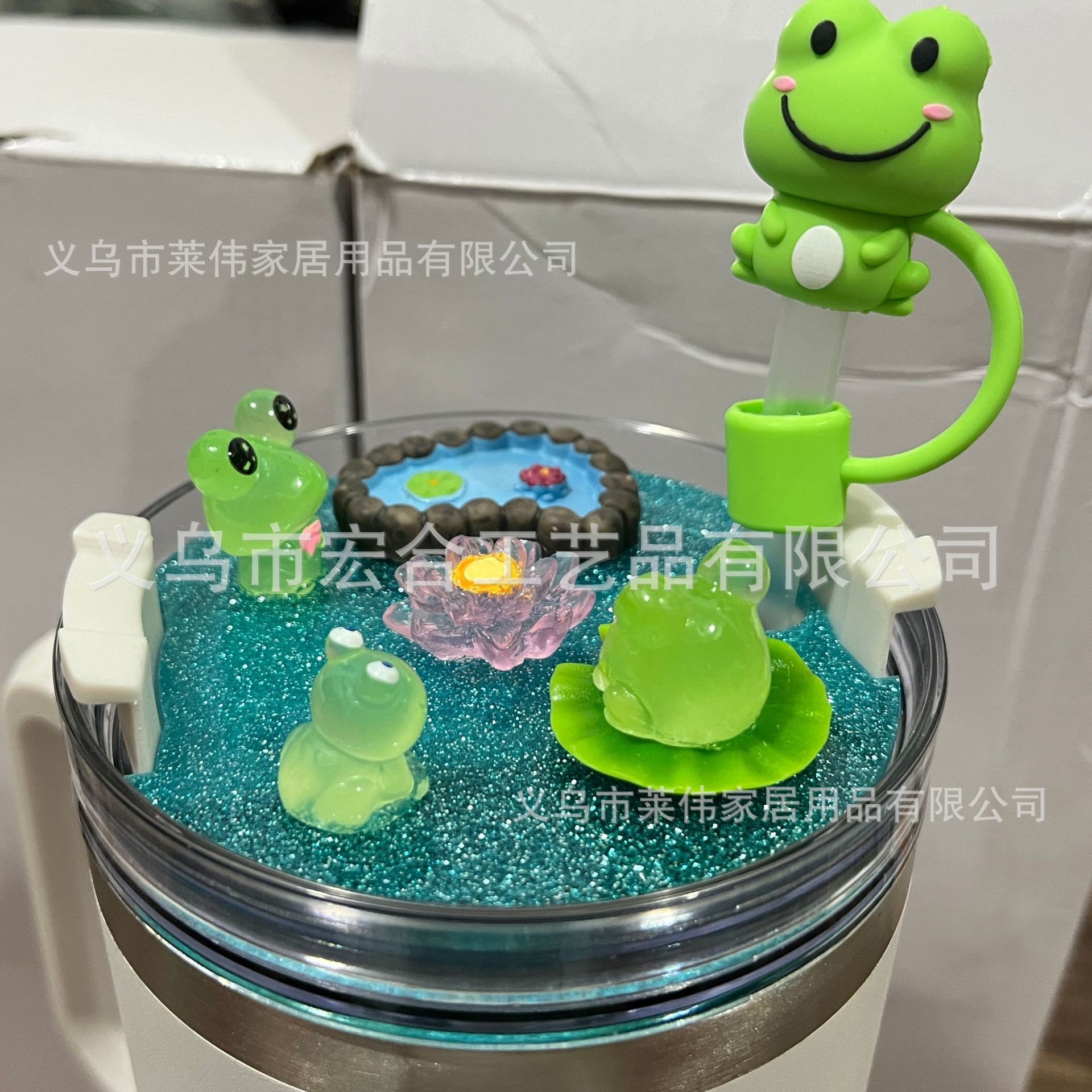 跨境新品 Stanley 杯盖装饰 DIY史丹利配件吊饰 吸管塞保护套青蛙