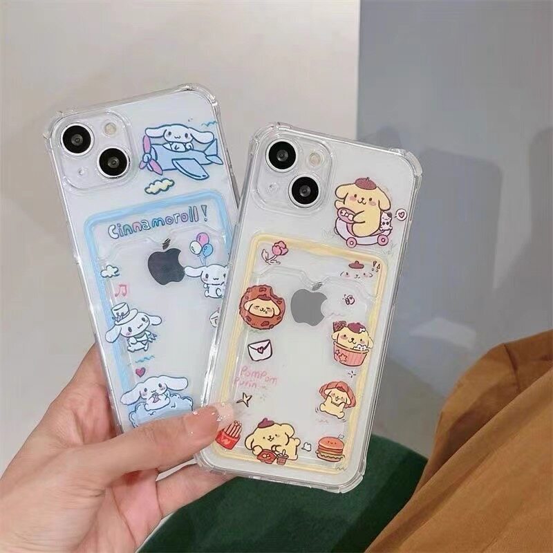 Airplane Cinnamoroll phone case with card holder for Samsung s26ultra, s24fe/s23, s2221, fully enclosed, suitable for photo display