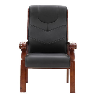 Painted Solid Wood West Leather Boss Manager Office Negotiation Executive Chair Modern Simple Boss Chair High-End High Elasticity