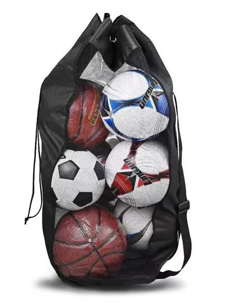 Cross-Border Large Ball Bag Football Storage Bag Basketball Volleyball Football Drawstring Large Mesh Bag Storage Bag Equipment Storage