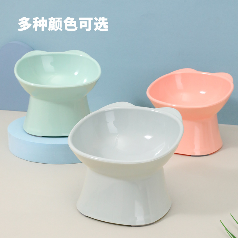 Tazón para gatos Tazón para mascotas Suministros para gatos Tazón para gatos lindo Tazón individual para mascotas Cuello para gatos Tazón para comida para gatos Tazón para pies de plástico anti-volcado