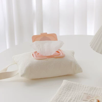 Ins-style Large-capacity Three-dimensional Love Withdrawable Travel Portable Storage Tissue Box Wet Wipes Storage (Car tissue box/set) - 1523cm-white-love-three-dimensional-tissue-bag