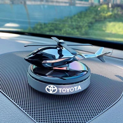 Solar-Powered Rotating Helicopter Car Perfume Diffuser, Alloy Material Car Interior Accessories (Perfplant seat) - public-exquisite-packaging-qingyang-silver-alloy-base-durable