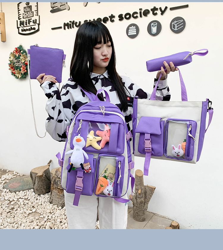 Großhandel Koreanischer Stil Puppenanhänger Mit Großem Fassungsvermögen Handtasche Rucksack 4-teiliges Set Nihaojewelry display picture 16