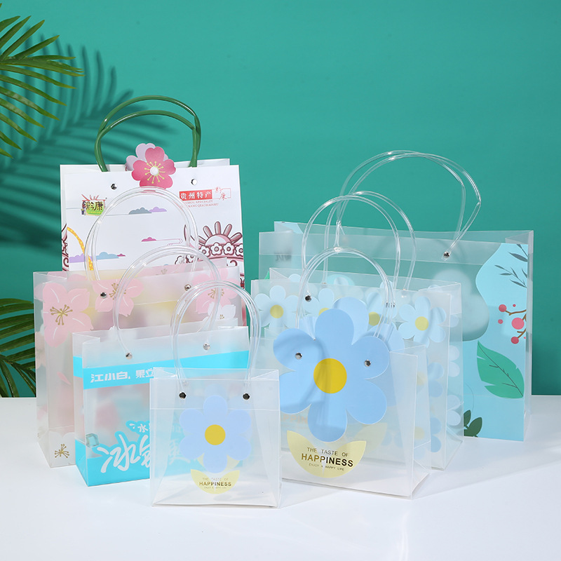 厂家批发透明商场购物手提袋精美PP塑料手提袋PVC广告礼品包装袋