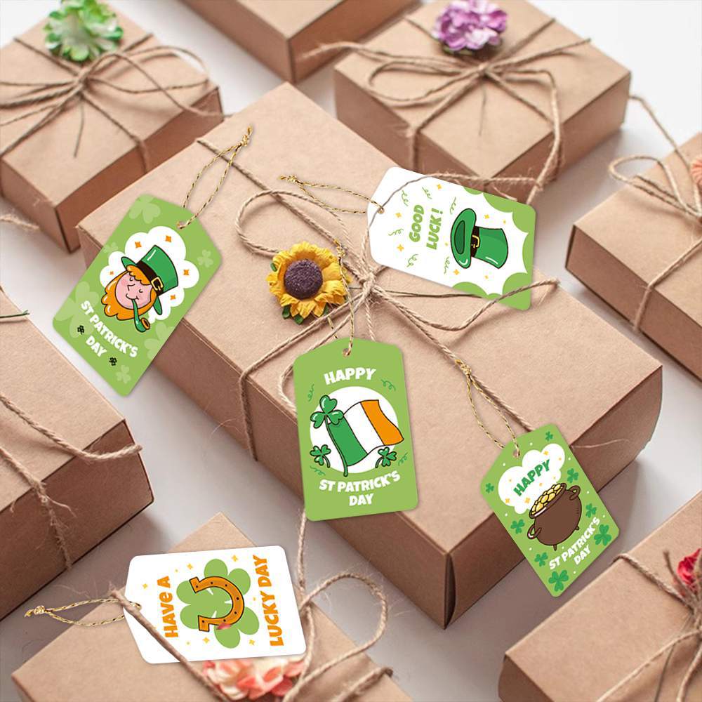 Amazon nuevo día irlandés colgante de trébol día de San Patricio etiqueta de regalo colgante colgante