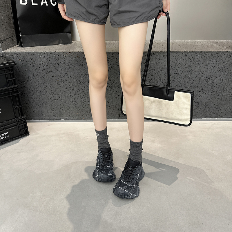 厚底老爹鞋女2025秋季新款八爪鱼网面增高时尚休闲运动鞋潮|undefined